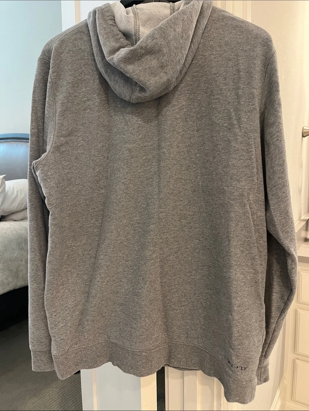 Men’s Jordan Grey Hoodie with Black Jumpman and Drawstrings Medium
